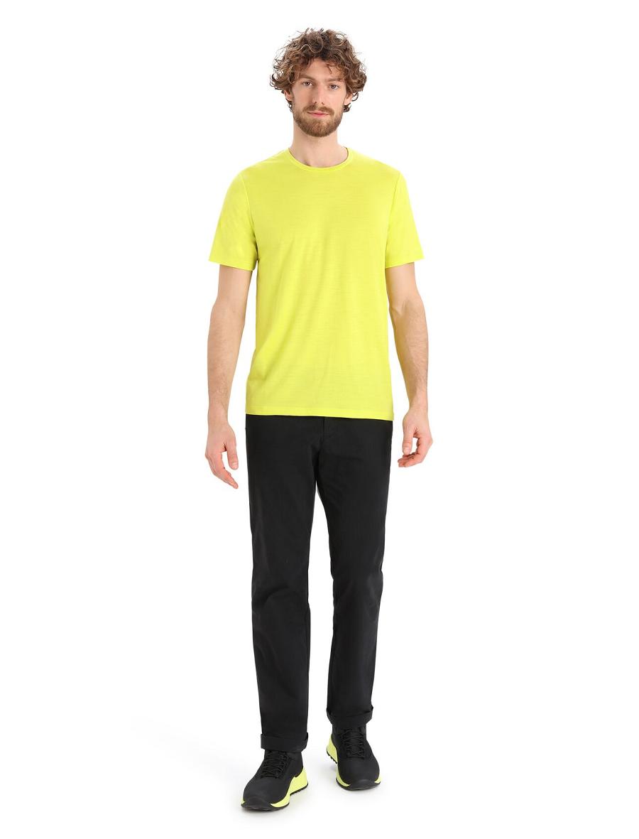 T Shirts Icebreaker Merino Tech Lite II Corta Sleeve Tee Homme Jaune | FR 1164CTVE